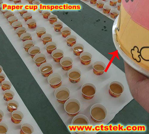 Paper cup inline inspection